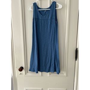 Horny Toad blue striped v-neck tank dress S
